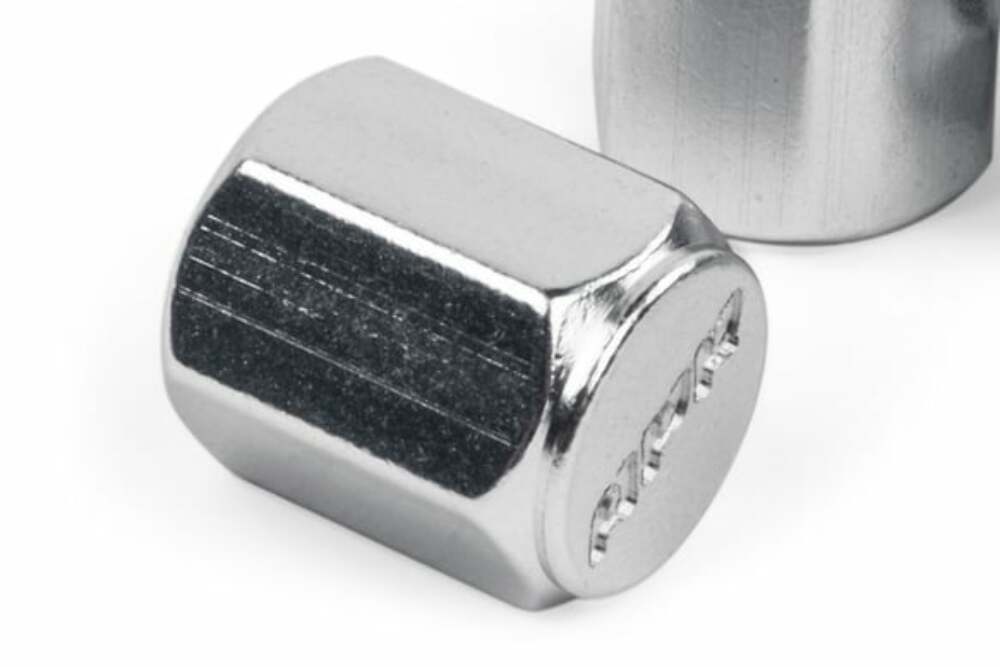 Fits 1985-2024 911 Porsche Valve Stem Caps - Silver for Audi and VW aluminum