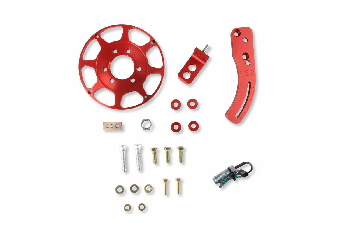 MSD crank trigger kit for 1979-1986 Chevy Monte Carlo red aluminum steel bbc 8620
