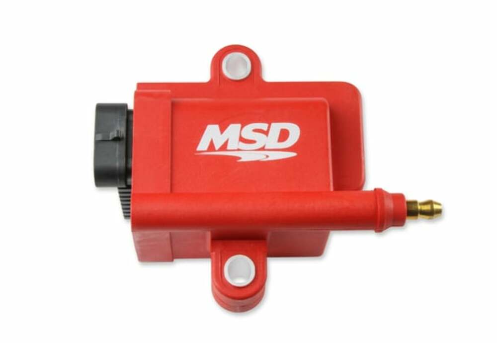 MSD ignition coil black red aluminum 8289
