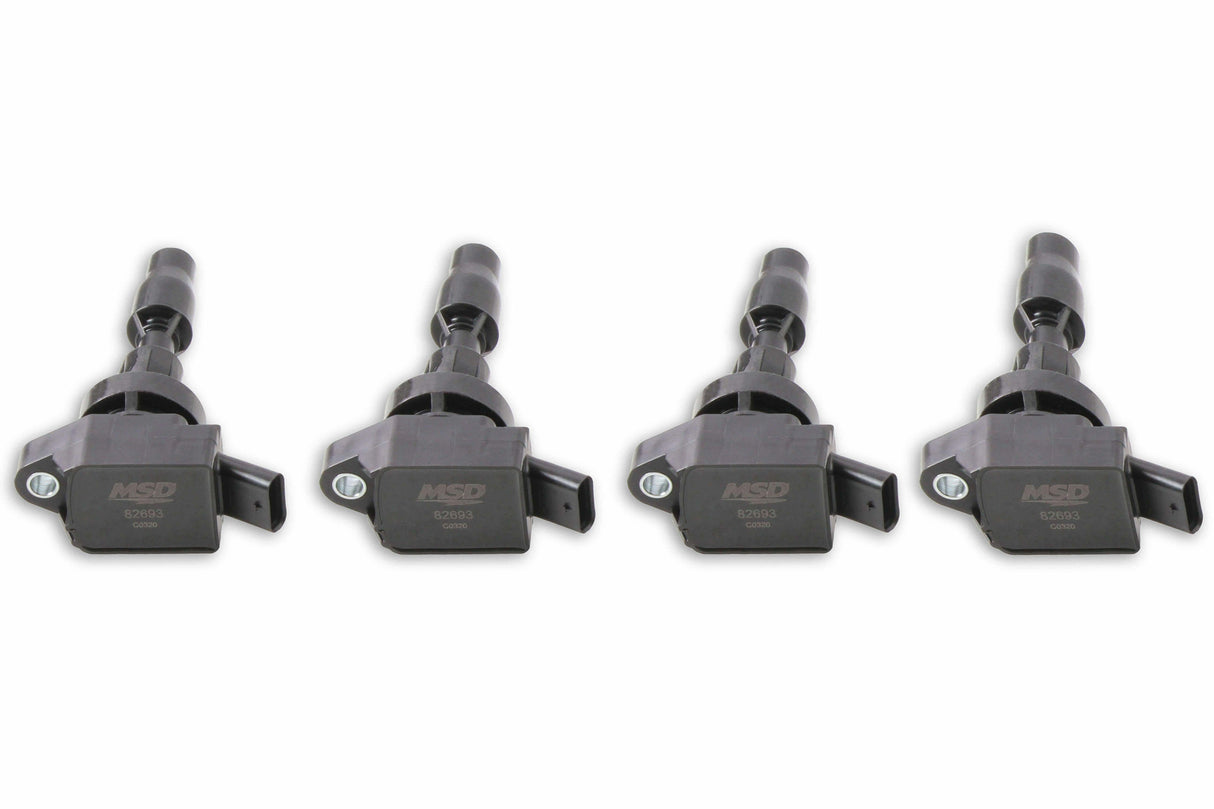 MSD ignition coil black red steel high performance FITS-15-20-HYUNDAI-KIA-1-6L-TURBO-BLACK-4PACK-826943