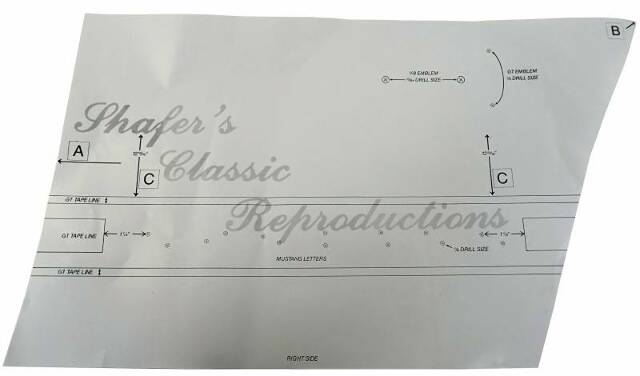 GT Stencil Kit fits 1965-1966 Ford Mustang GT Stencil MSK001 Shafer's Classic Reproductions
