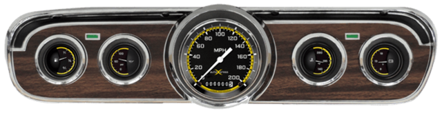AutoCross Yellow 1965-66 Mustang Package MU65AXY00 for 1965-1966 Mustang dash gauge cluster