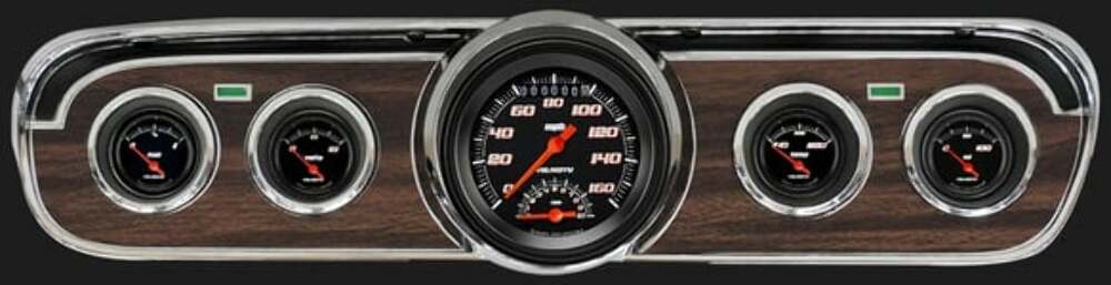 Velocity Series Black 1965-66 Mustang Package w/ Ultimate MU65VSB35 for 1965-1966 Mustang dash gauge cluster