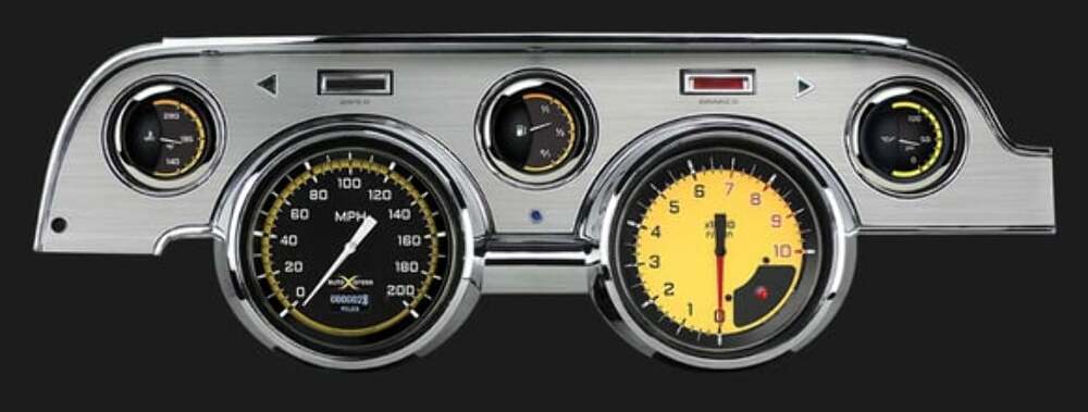 AutoCross Yellow 1967-68 Mustang MU67DAXYBA for 1967-1968 Mustang black