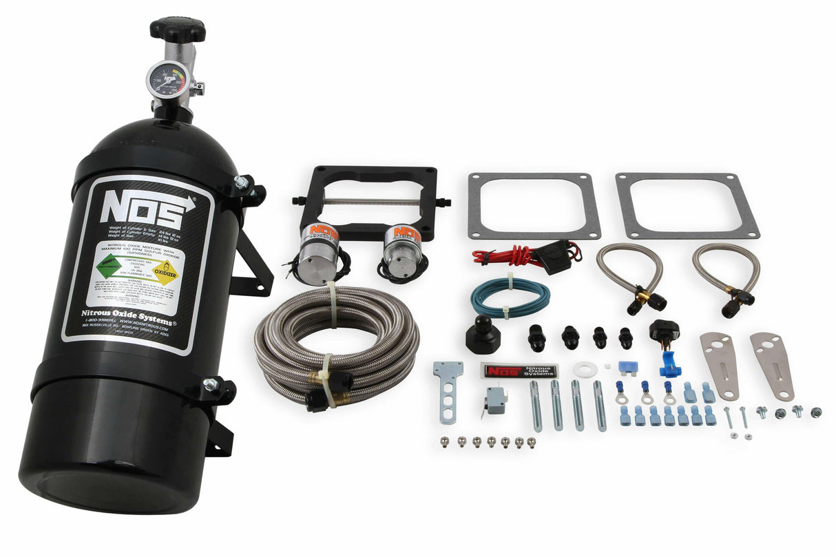 NOS big shot wet nitrous system 4150 4 barrel carb 10lb black bottle 02101BNOS -6AN 10 lb plate single stage