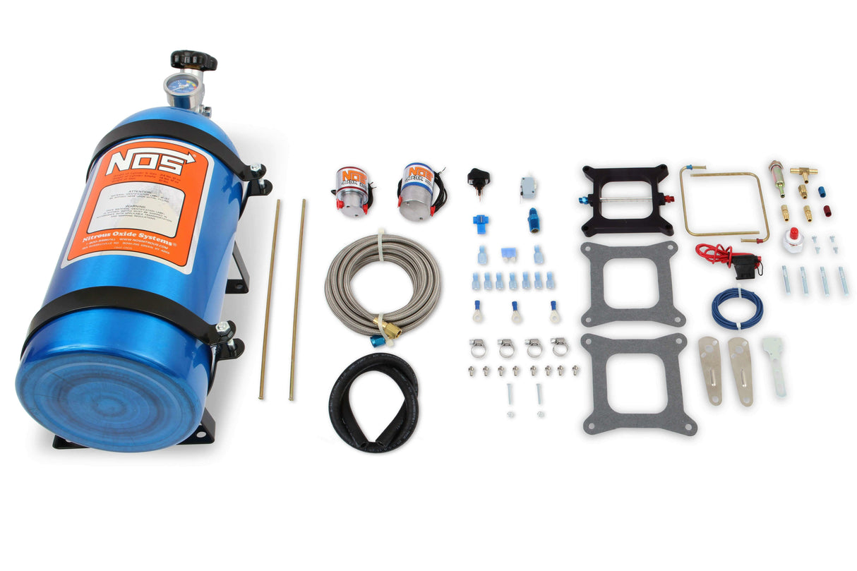 NOS cheater kit nitrous system 150-250 HP 4 bbl/holley quick fuel 10 lb blue wet plate solenoid 02001NOS