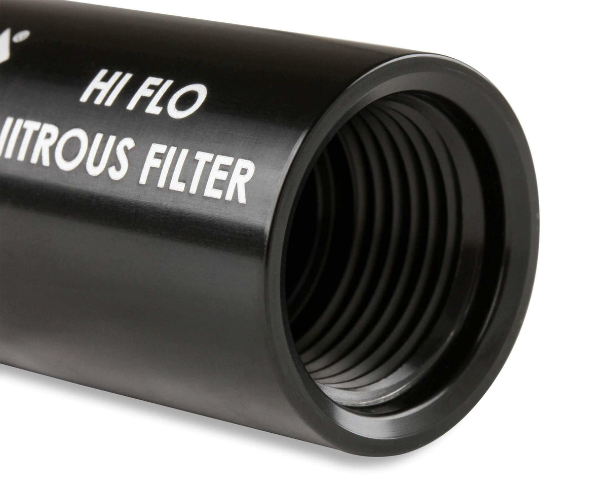 NOS in-line hi-flow nitrous filter, 4AN - black -4AN stainless steel solenoid 15555NOS