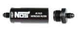 NOS in-line hi-flow nitrous filter, 4AN - black -4AN stainless steel solenoid 15555NOS