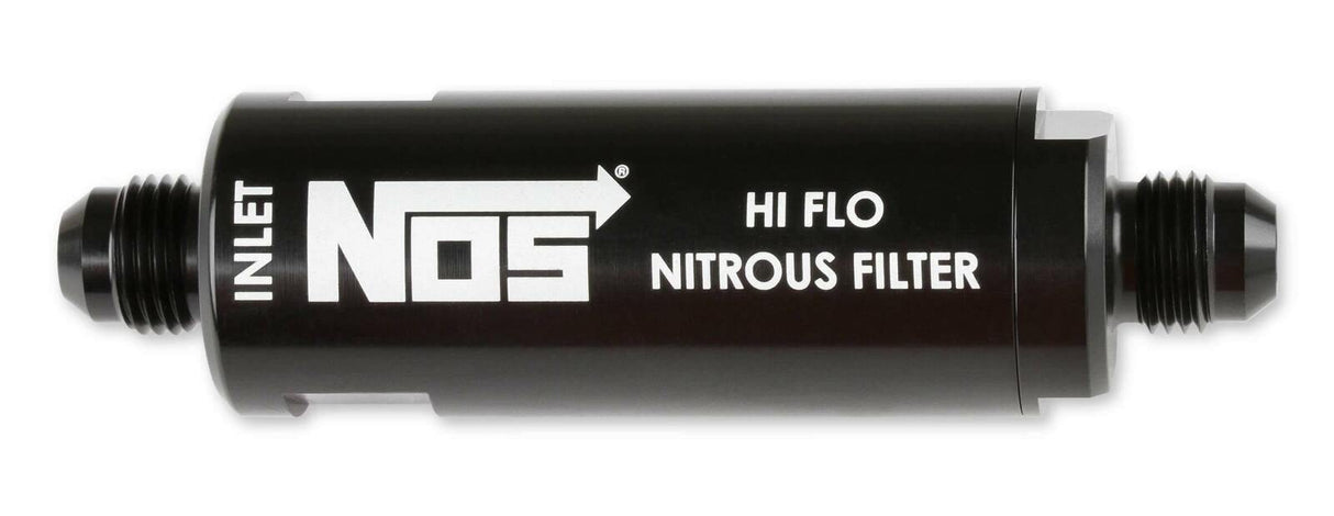 NOS in-line hi-flow nitrous filter, 6AN - black -6AN stainless steel solenoid 15556NOS