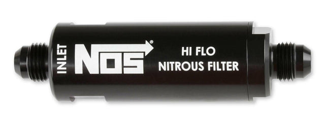 NOS in-line hi-flow nitrous filter, 6AN - black -6AN stainless steel solenoid 15556NOS
