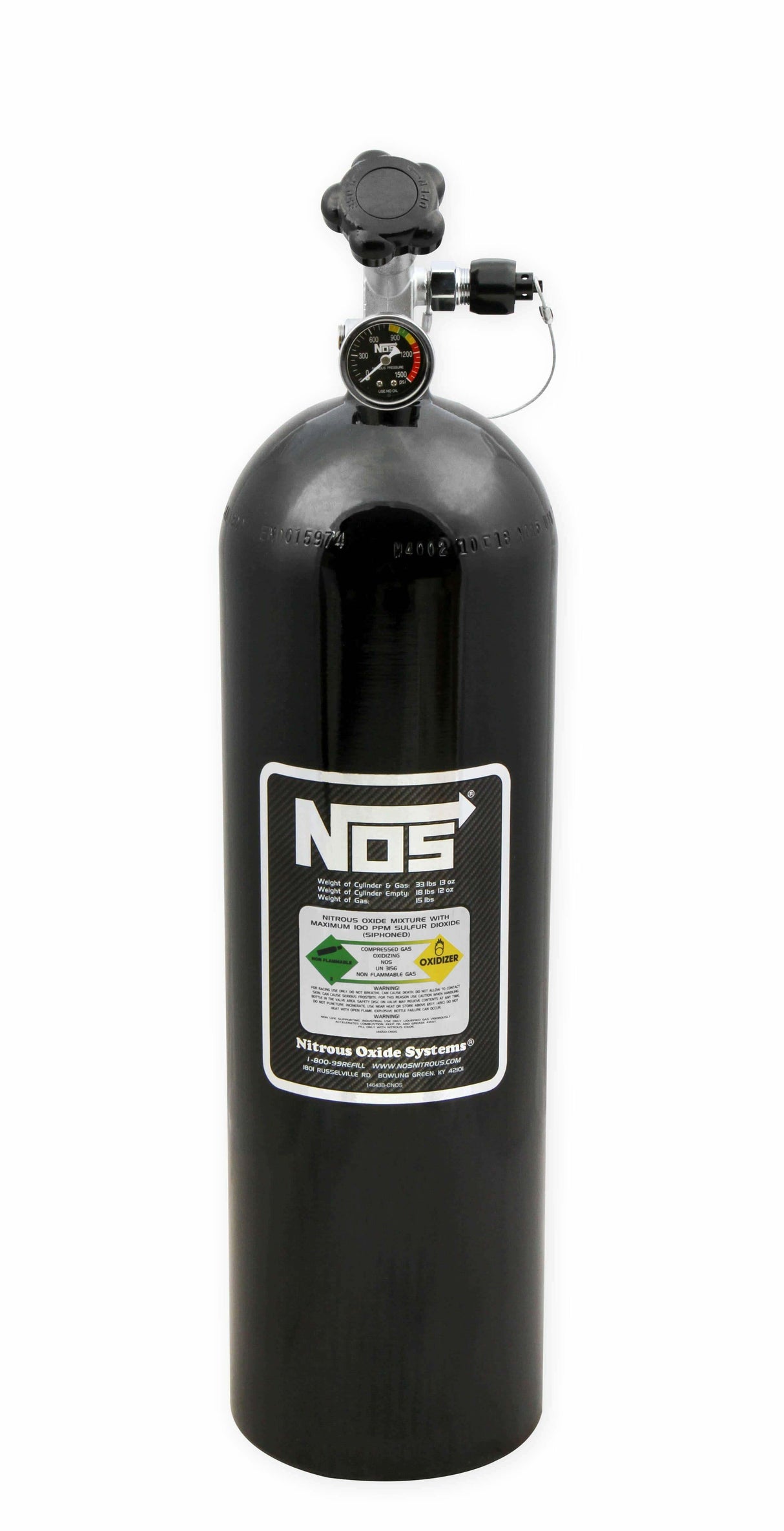 NOS nitrous bottle - 14750B-ZR1NOS -8AN 15 lb black 2493