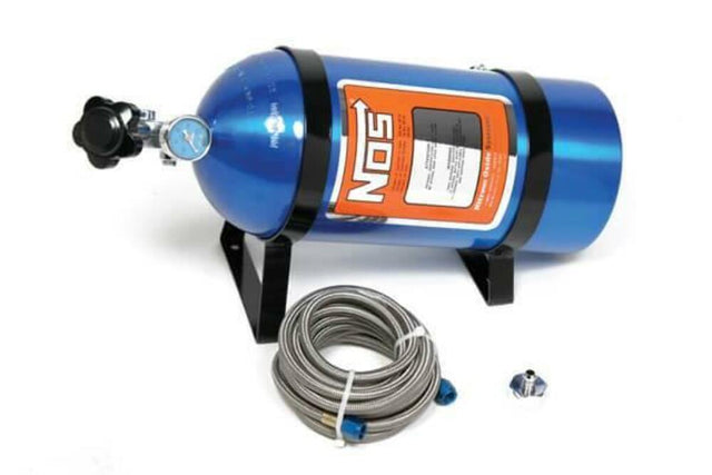 NOS nitrous bottle -6AN 16 foot 10 lb blue black 14761NOS