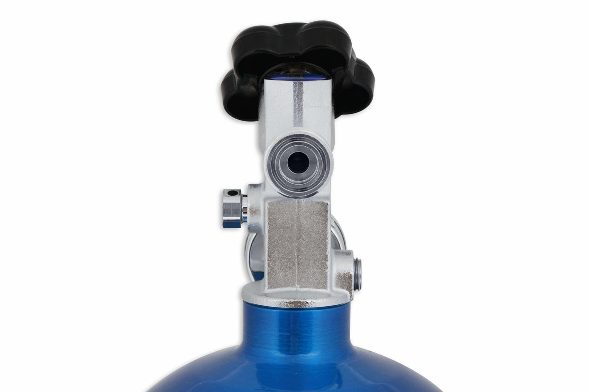 NOS nitrous bottle w/ blue finish and super hi flo valve 15 lb 2493