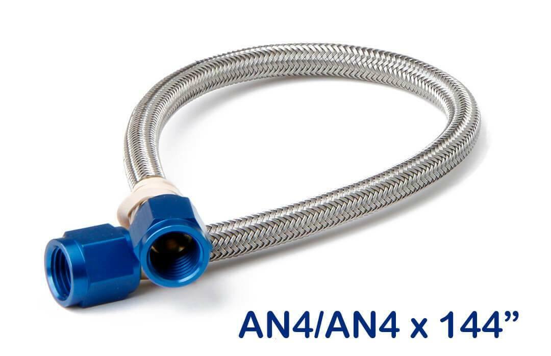 NOS stainless steel braided hose -4AN 12-foot blue 12 foot PTFE lined 15290NOS