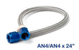 NOS stainless steel braided hose -4AN 2-foot blue 2 foot PTFE lined 15230NOS