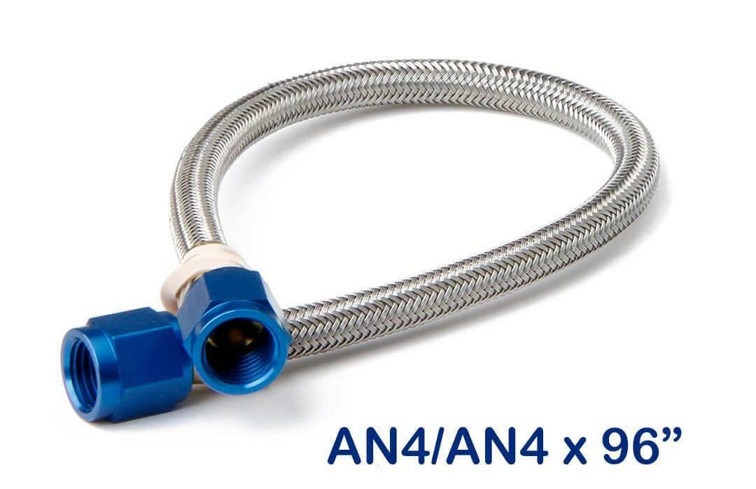NOS stainless steel braided hose -4AN 8-foot blue 8 foot PTFE lined 15270NOS