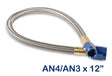 NOS stainless steel braided hose -4AN to -3AN 1-foot blue 1 foot PTFE lined 15340NOS