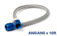 NOS stainless steel braided hose -6AN 16-foot blue 16 foot PTFE lined 15480NOS