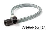 NOS stainless steel braided hose with black fittings 6AN 1foot length 15400BNOS -6AN 1 foot PTFE lined 2493