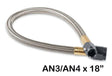 NOS stainless steel braidedhose w/black fittings 4AN-3AN 18inch length 15345BNOS -4AN braided hose PTFE lined 2493