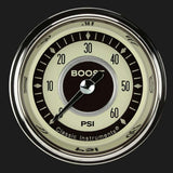 t Nostalgia VT 2 1/8" Boost Gauge, 60 psi NT143SHC Classic Instruments