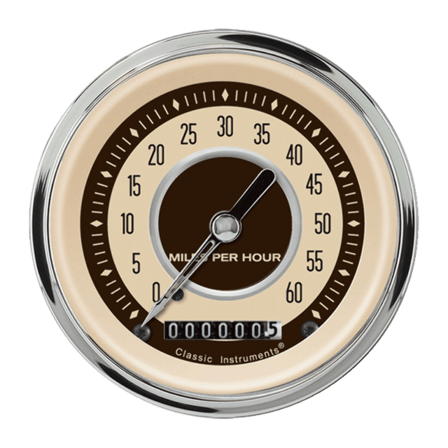 Nostalgia VT 3 3/8" Low Speed Speedometer LSNT