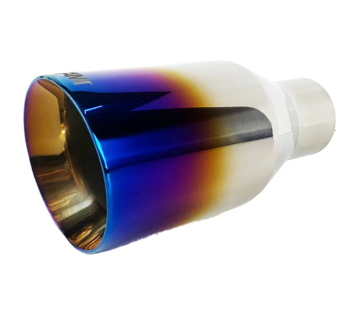 2.25" ID/4" OUT/8" Single Round Double Wall Slant Cut Exhaust Tip-Blue NT-2478
