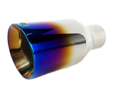 2.25" ID/4" OUT/8" Single Round Double Wall Slant Cut Exhaust Tip-Blue NT-2478