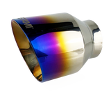 2.5" ID/4" OUT/5.5" Single Round Double Wall Slant Cut Exhaust Tip-Blue NT-2519