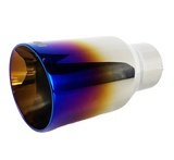2.5" ID/4" OUT/12" Single Round Double Wall StraightCut Exhaust Tip-Blue NT-2578