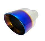 2.5" ID/5" OUT/8" Single Round Double Wall Slant Cut Exhaust Tip-Blue NT-2589