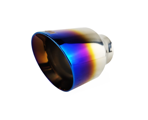 3" ID/4" OUT/5.5" Single Round Double Wall Slant Cut Exhaust Tip-Blue NT-3019