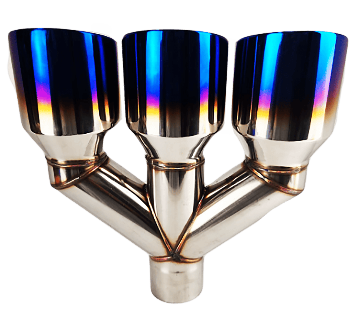 3" ID/4" OUT/12" Triple; Double Wall Slant Cut Exhaust Tip-Blue NT-3342