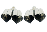 3" ID/4" OUT/12" Dual Heart Shape Exhaust Tip Polished Chrome NT-HEART-2CP