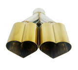 2.5" ID/4" OUT/10" Dual Heart Shape Exhaust Tip Gold NT-HEART-2DGD