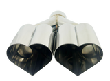 2.5" ID/4" OUT/10" Dual Heart Shape Exhaust Tip Polished Chrome NT-HEART-DCP