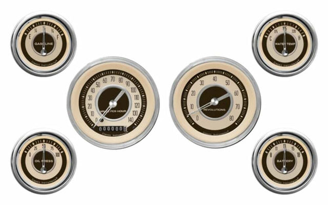 Classic Instruments analog dash gauge set black