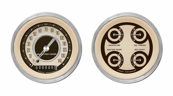 Classic Instruments analog dash gauge set black