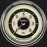 Nostalgia VT 2 5/8" Boost Gauge, 30 psi NT342SLC