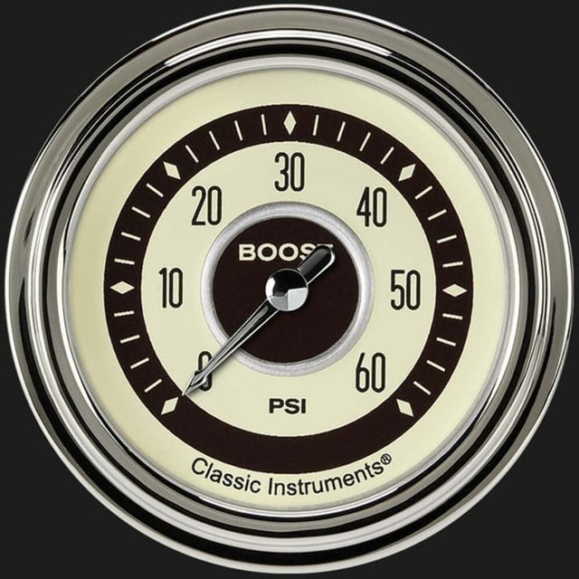 Nostalgia VT 2 5/8" Boost Gauge, 60 psi NT343SLC