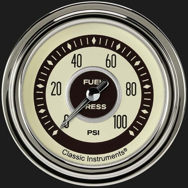 t Nostalgia VT 2 5/8" Fuel Pressure Gauge, 100 psi NT346SLC Classic Instruments
