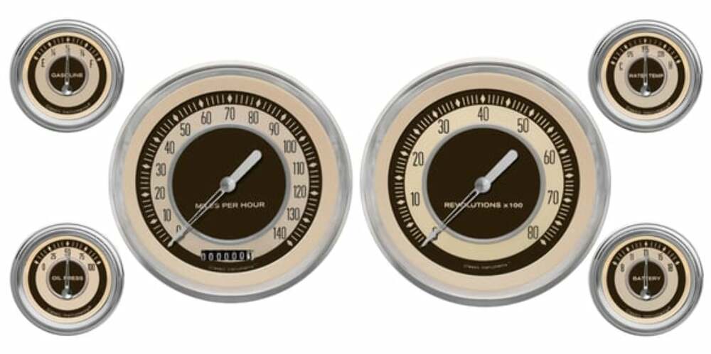 Classic Instruments analog dash gauge set black