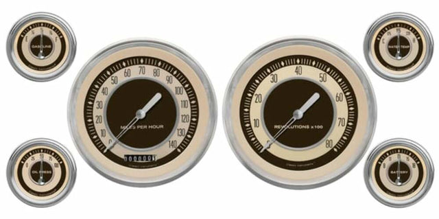 Classic Instruments analog dash gauge set black