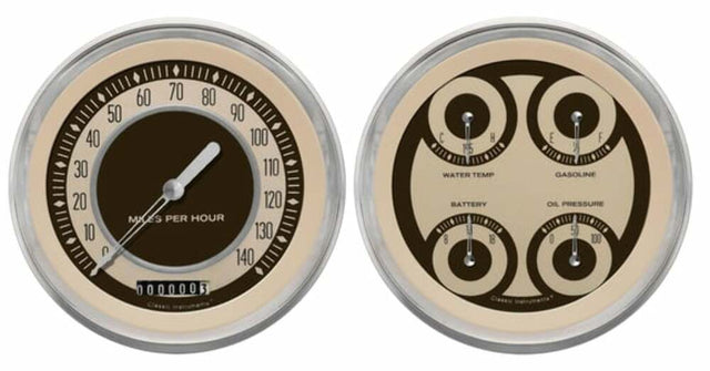 Classic Instruments analog dash gauge set black