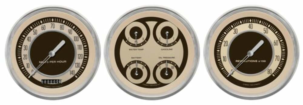 Classic Instruments analog dash gauge set black