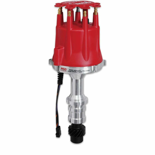 MSD ignition distributor red polished aluminum steel 8566
