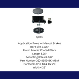 Oval Black Aluminum Black Master Cylinder (Disc/ Disc) 260-8559-BK- Brakes MBM