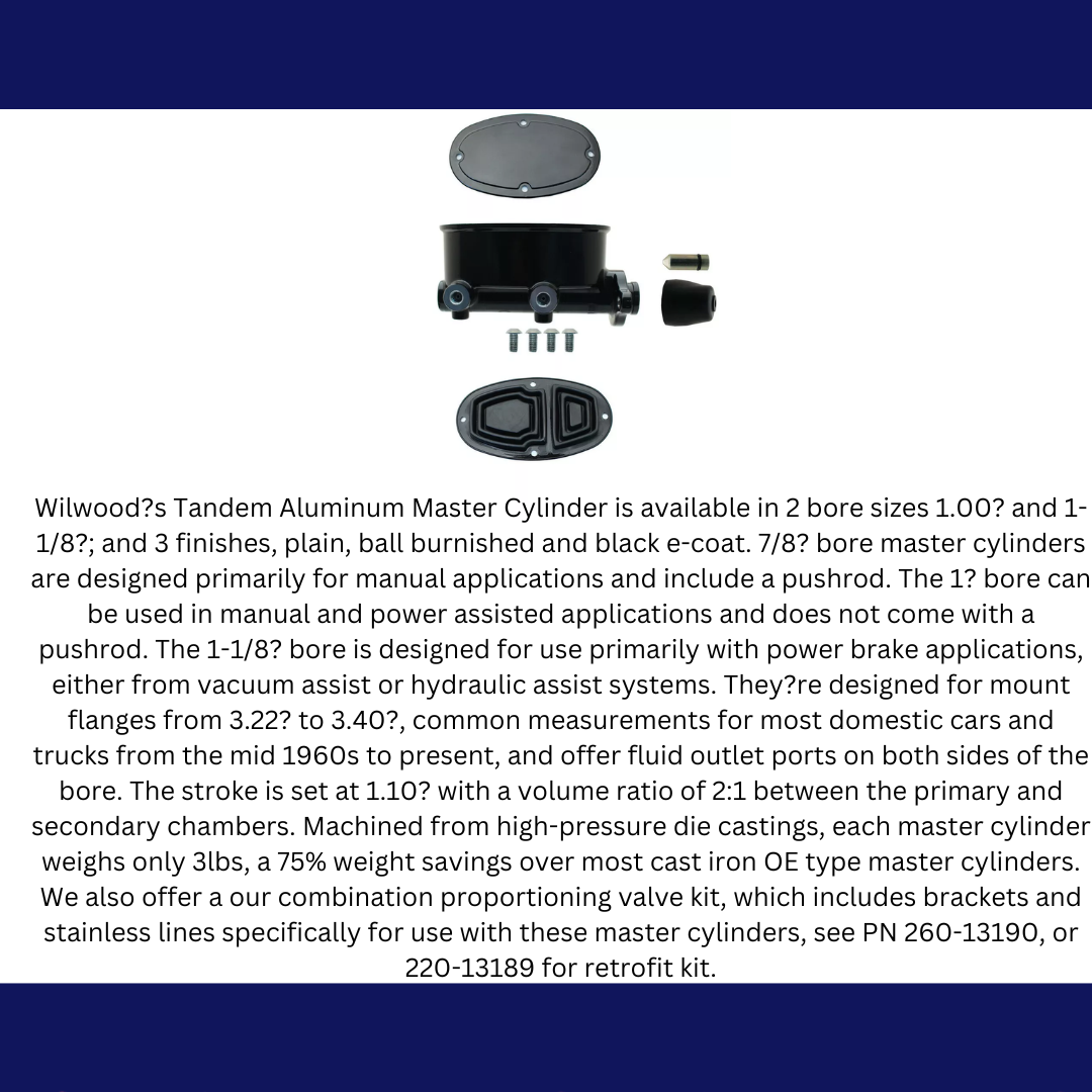 Oval Black Aluminum Black Master Cylinder (Disc/ Drum) 260-8555-BK- Brakes MBM
