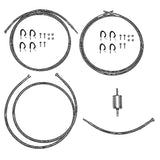 Fuel Line Kit for For 01-03 GM 2500HD / 3500, Ext Cab with Gas Engine; Complete Braided Stainless stainless steel