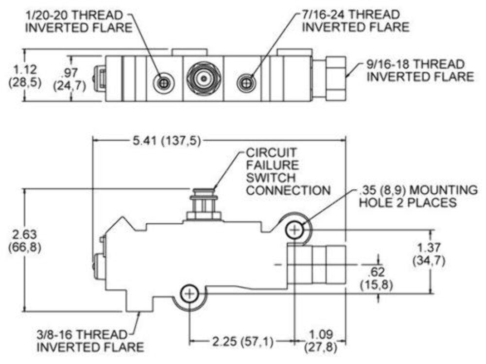Brake Line Kit for Front Disc Brake Conversion Valve, For Use when Keeping Rear Drum disc brakes